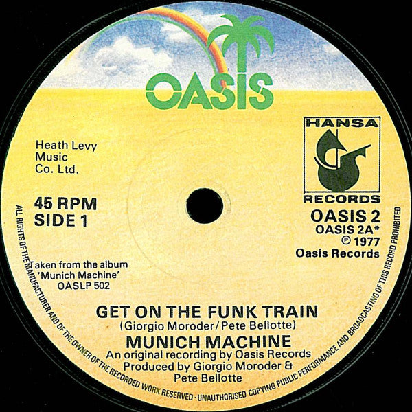 Munich Machine : Get On The Funk Train (7", Single)