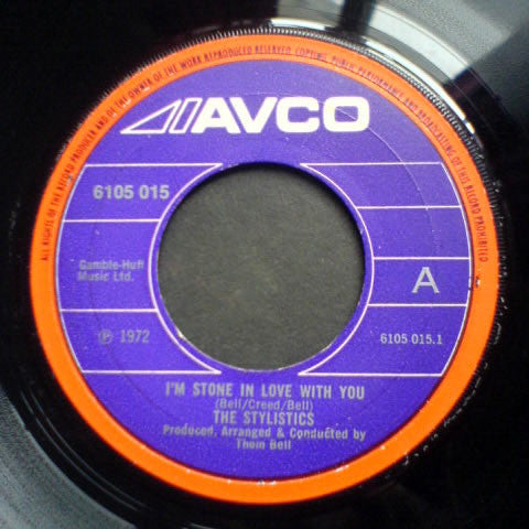 The Stylistics : I'm Stone In Love With You (7", Pap)