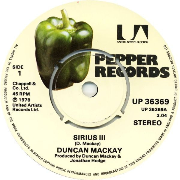 Duncan Mackay : Sirius III (7", Single)