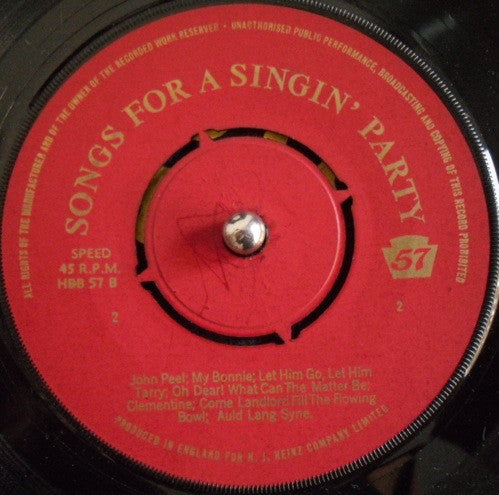 Jack Jackson : Songs For A Singin' Party (7")
