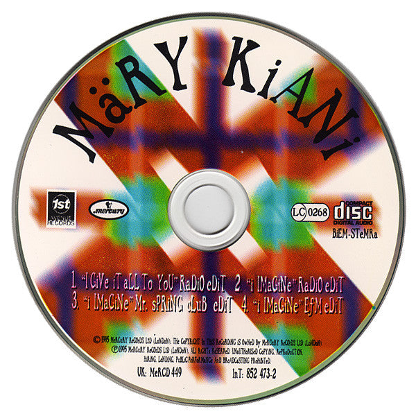 Mary Kiani : I Give It All To You / I Imagine (CD, Single)
