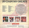 Various : 20 Country Greats (LP, Comp, Ltd)