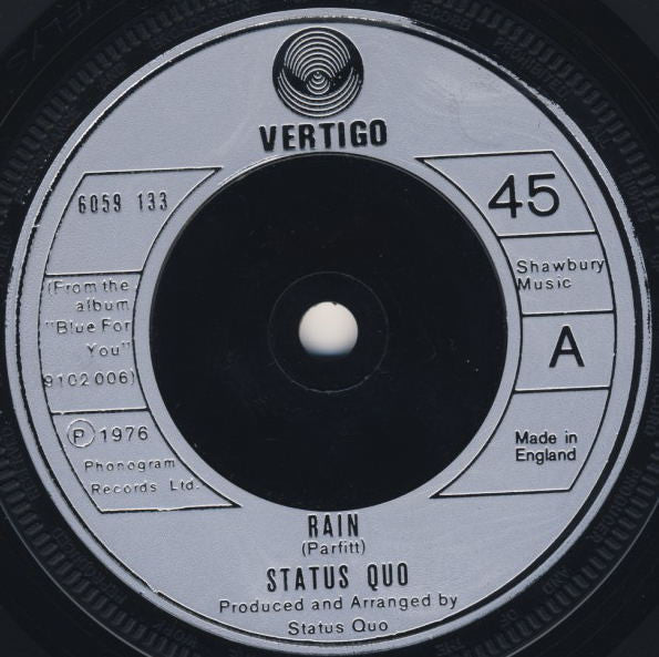 Status Quo : Rain (7", Single)