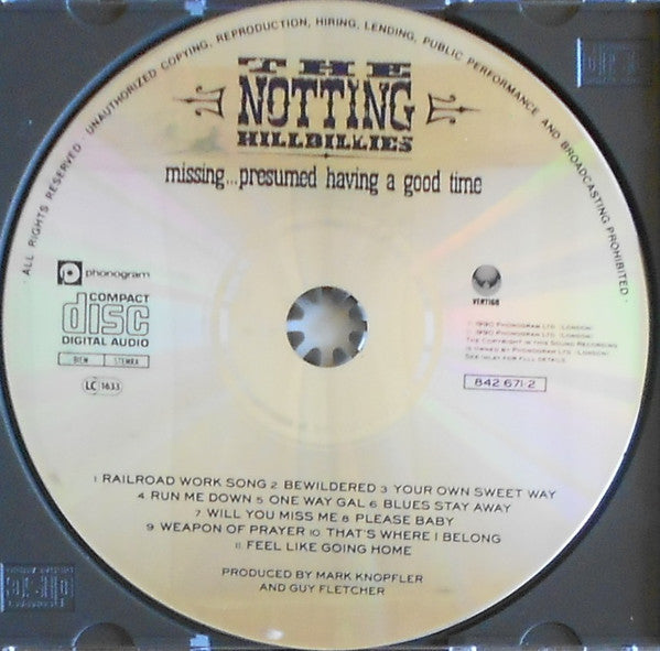 The Notting Hillbillies : Missing... Presumed Having A Good Time (CD, Album)
