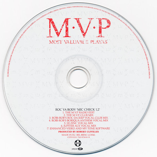 M.V.P. : Roc Ya Body ‘Mic Check 1,2’ (CD, Maxi, Enh)