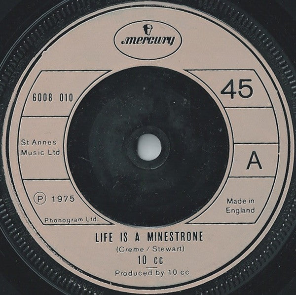 10cc : Life Is A Minestrone (7", Single, Bei)