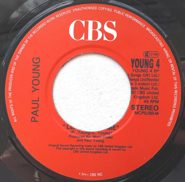 Paul Young : Softly Whispering I Love You (7", Single)