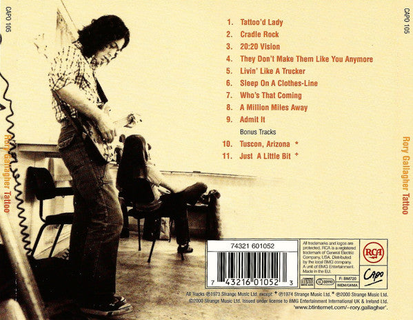 Rory Gallagher : Tattoo (CD, Album, RE, RM)