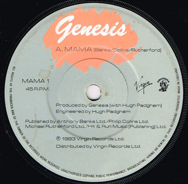 Genesis : Mama (7", Single, Pap)