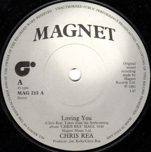 Chris Rea : Loving You (7", Single)