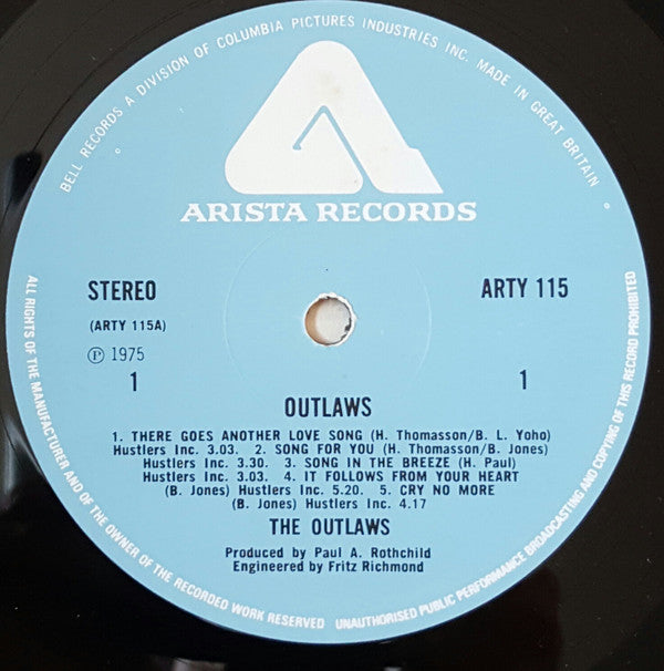 The Outlaws* : Outlaws (LP, Album, Gat)