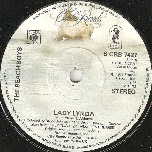 The Beach Boys : Lady Lynda (7", Single)