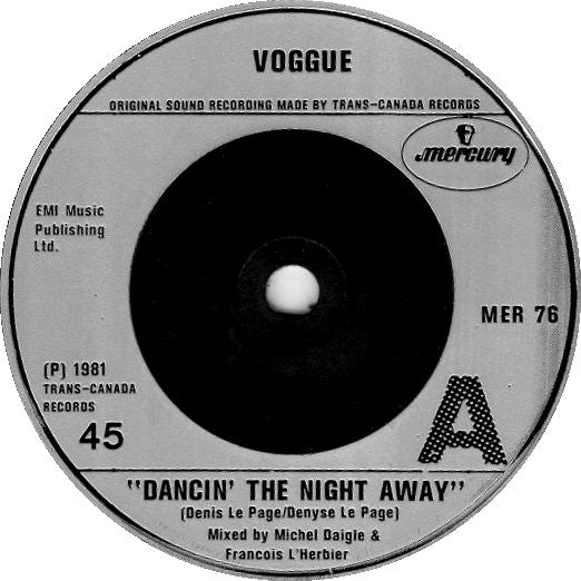 Voggue : Dancin' The Night Away (7", Single)