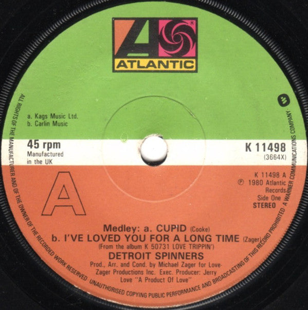 Spinners : Medley: Cupid / I've Loved You For A Long Time (7", Single)