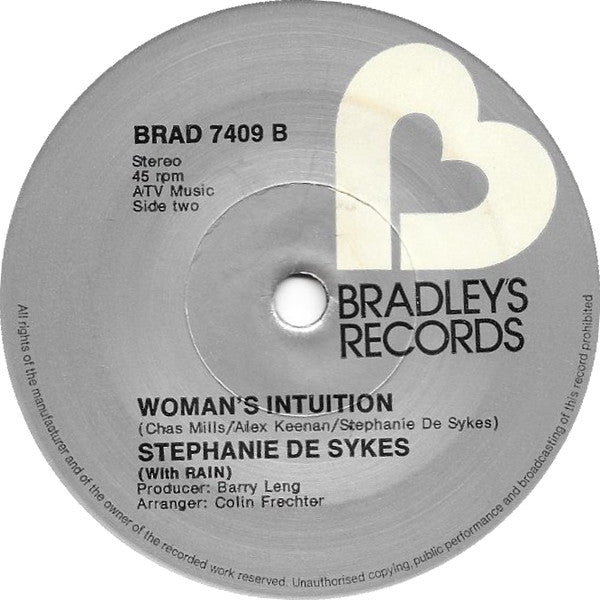 Stephanie De-Sykes With Rain (17) : Born With A Smile On My Face (7", Single, Sol)