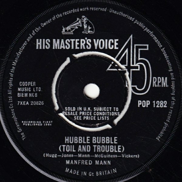 Manfred Mann : Hubble Bubble (Toil And Trouble) (7", Single)