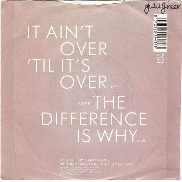 Lenny Kravitz : It Ain’t Over ’Til It’s Over (7", Single)