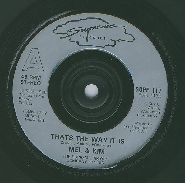 Mel & Kim : That's The Way It Is (7", Sil)