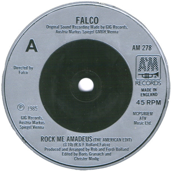 Falco : Rock Me Amadeus (7", Single)