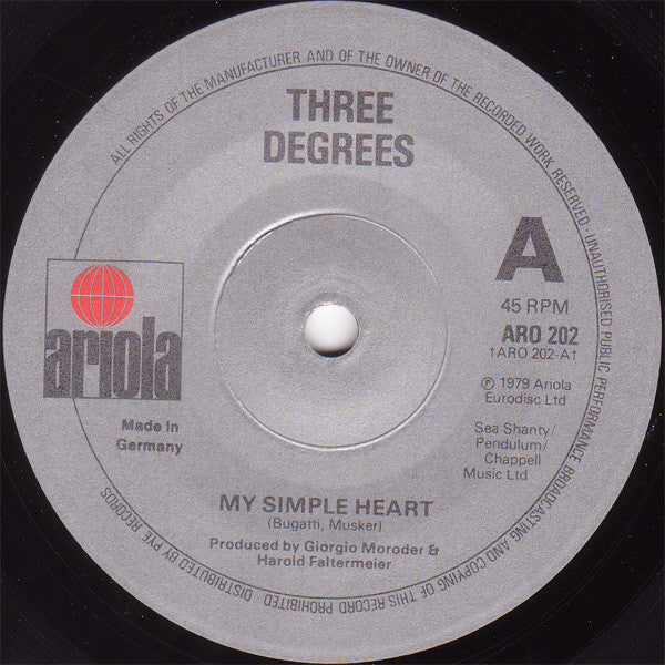 The Three Degrees : My Simple Heart (7", Single)