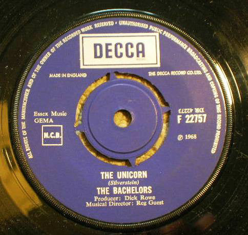 The Bachelors : The Unicorn (7", Single)