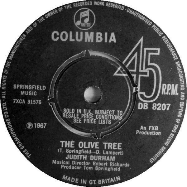 Judith Durham : The Olive Tree (7", Single)