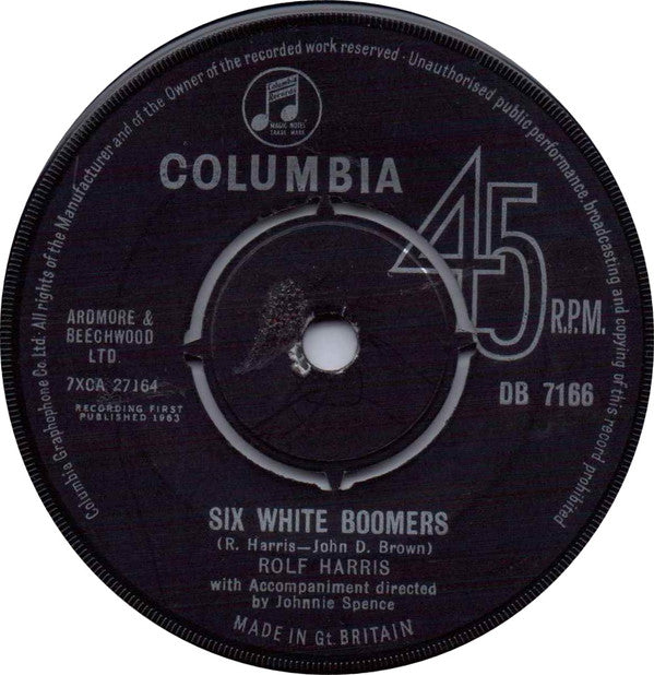 Rolf Harris : Six White Boomers (7", Single)