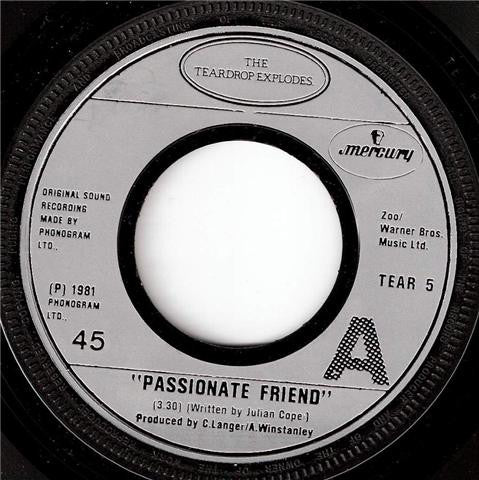 The Teardrop Explodes : Passionate Friend (7", Single, Sil)