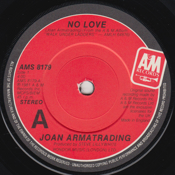 Joan Armatrading : No Love (7", Single)