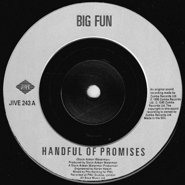 Big Fun : Handful Of Promises (7", Single)