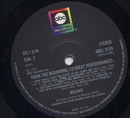 Melanie (2) : From The Beginning / Twelve Great Performances (LP, Comp)