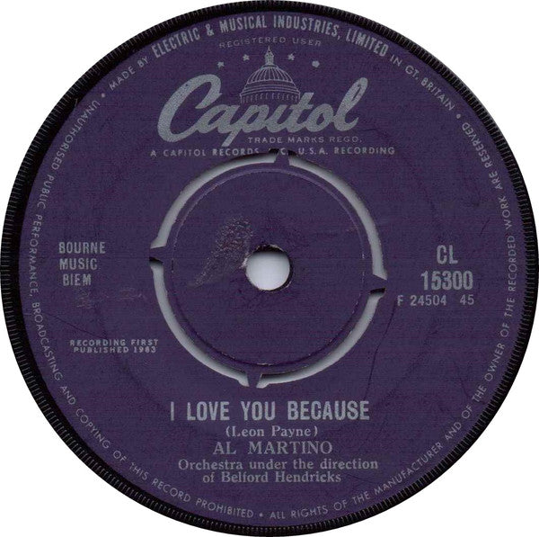 Al Martino : Merry-Go-Round / I Love You Because (7", Single)