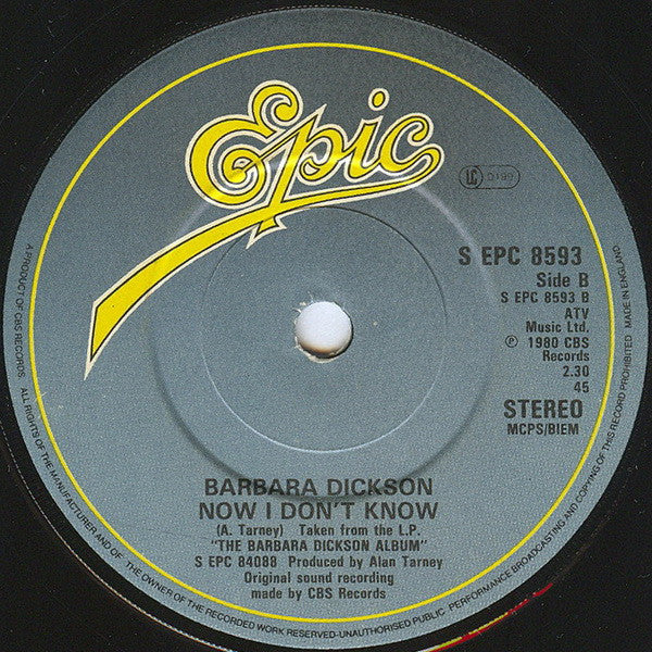 Barbara Dickson : In The Night (7", Single)