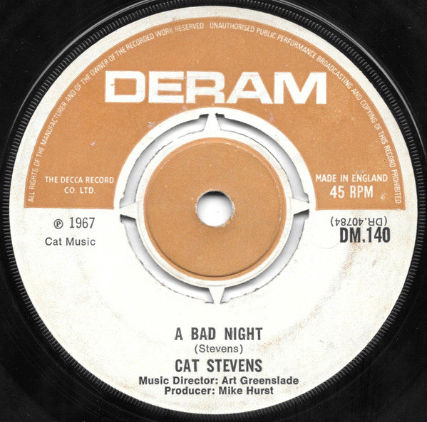 Cat Stevens : A Bad Night (7", Single)