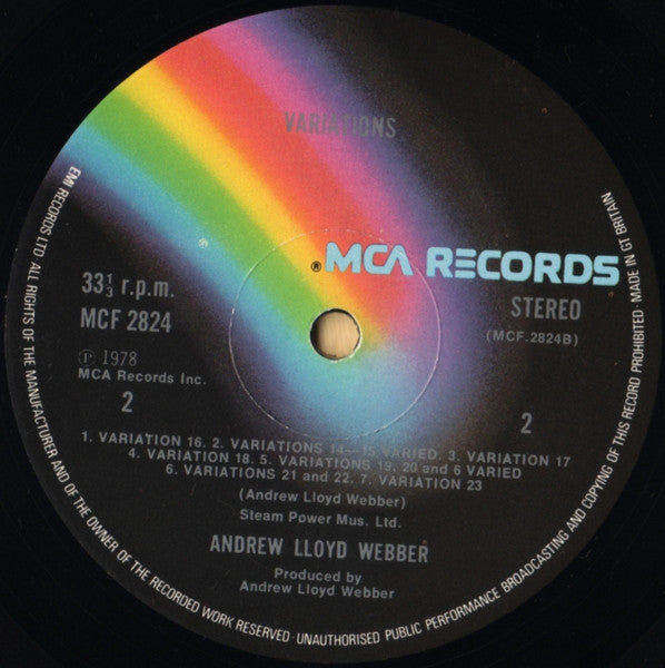Andrew Lloyd Webber : Variations (LP, Album)