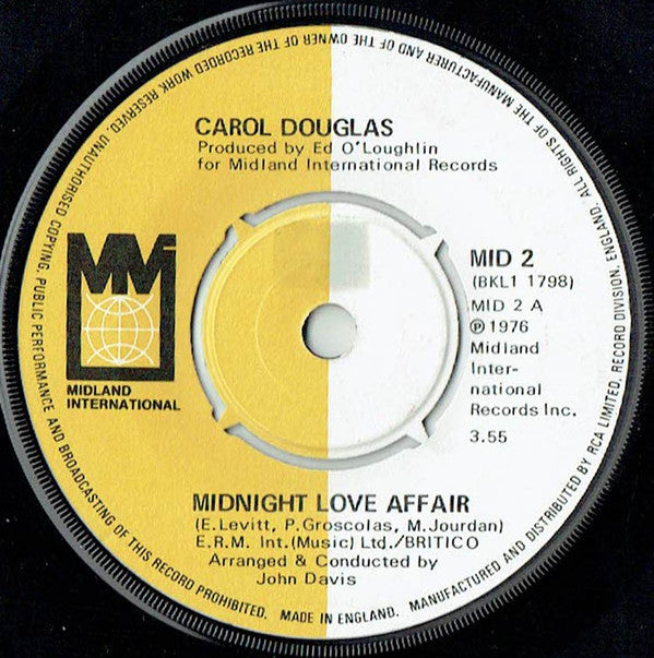 Carol Douglas : Midnight Love Affair (7")