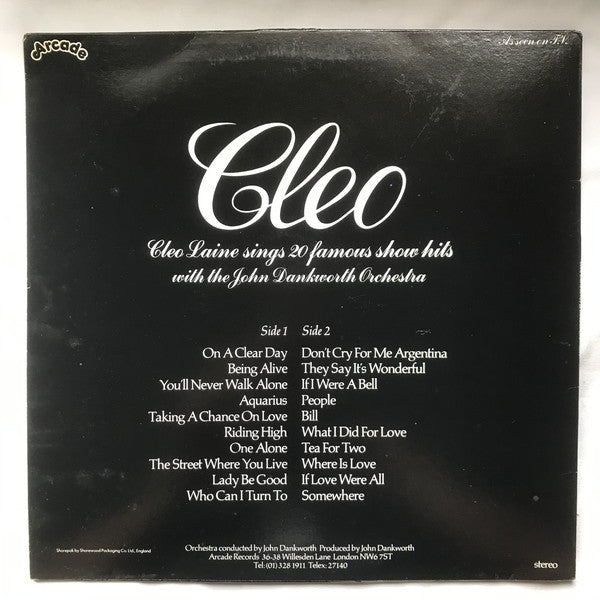 Cleo Laine : Cleo (Cleo Laine Sings 20 Famous Show Hits) (LP)