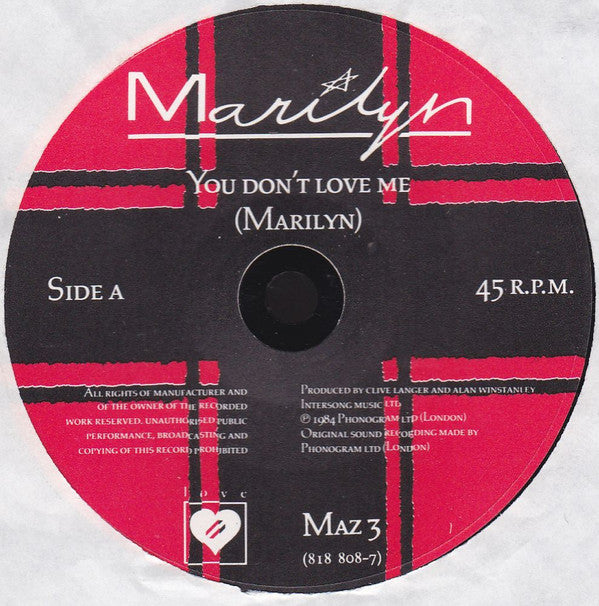 Marilyn : You Don't Love Me (7", Single)