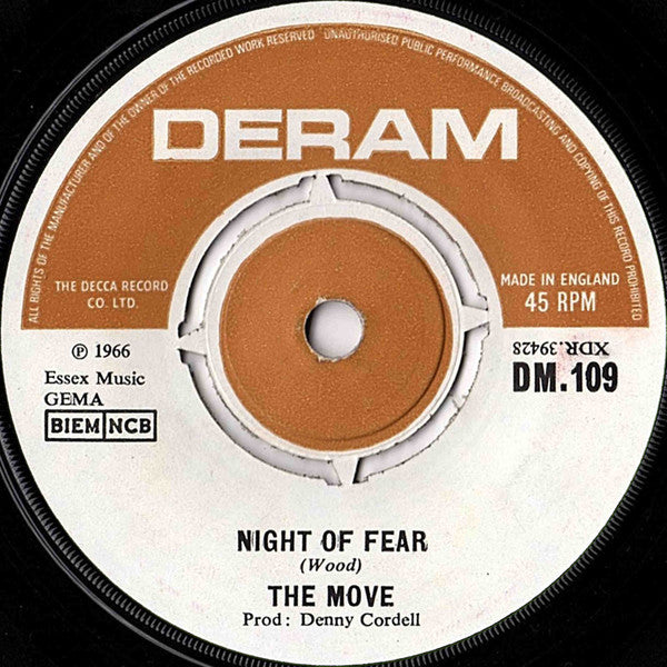 The Move : Night Of Fear (7", Single)