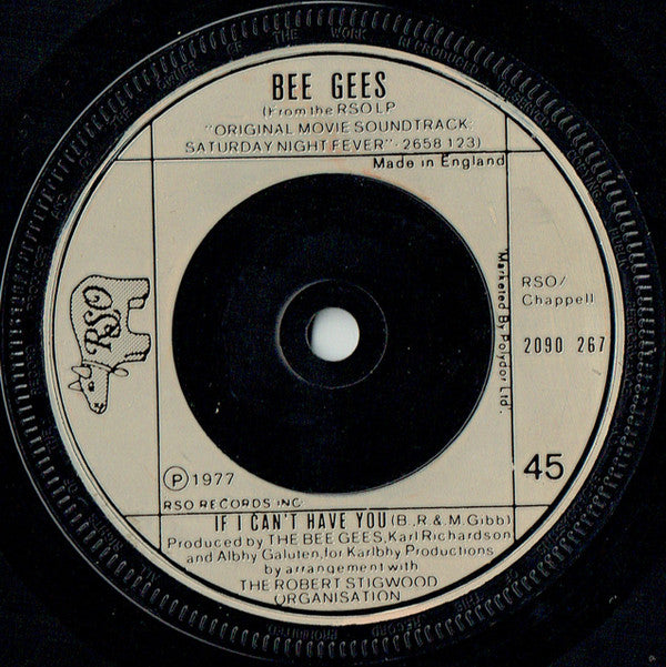 Bee Gees : Stayin' Alive (7", Single, Sol)