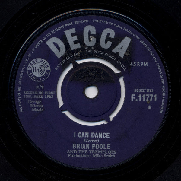 Brian Poole & The Tremeloes : I Can Dance (7", Single)