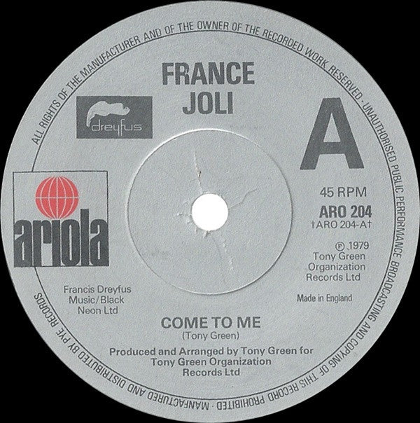 France Joli : Come To Me (7")