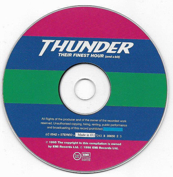 Thunder (3) : The Best Of Thunder -  Their Finest Hour (And A Bit) (CD, Album, Comp)