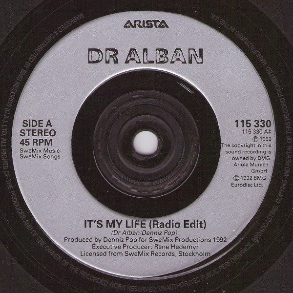 Dr. Alban : It's My Life (7", Single)