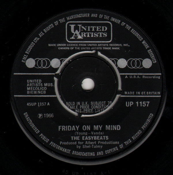 The Easybeats : Friday On My Mind (7", Single, Kno)