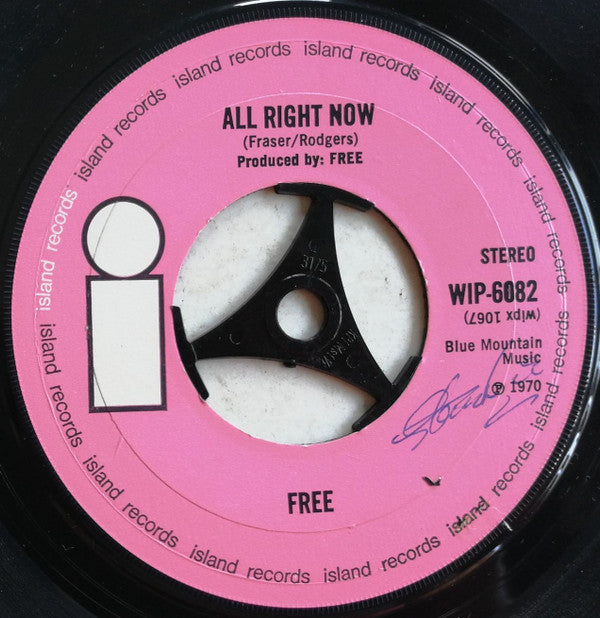 Free : All Right Now (7", Single, Pin)