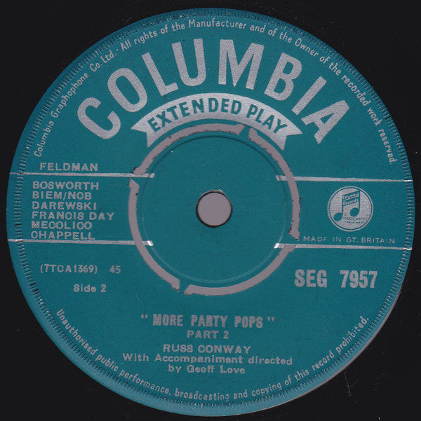 Russ Conway : More Party Pops (7", EP)