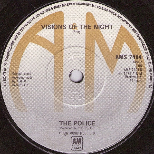 The Police : Walking On The Moon (7", Single, Alt)