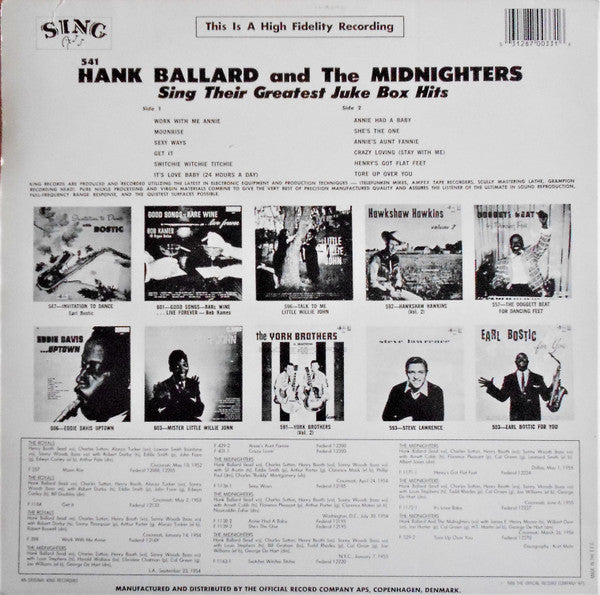 Hank Ballard & The Midnighters : Their Greatest Juke Box Hits (LP, Comp, RE)