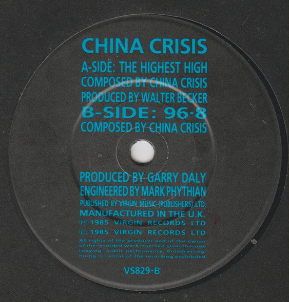 China Crisis : The Highest High (7")